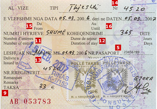 Виза в Албанию
